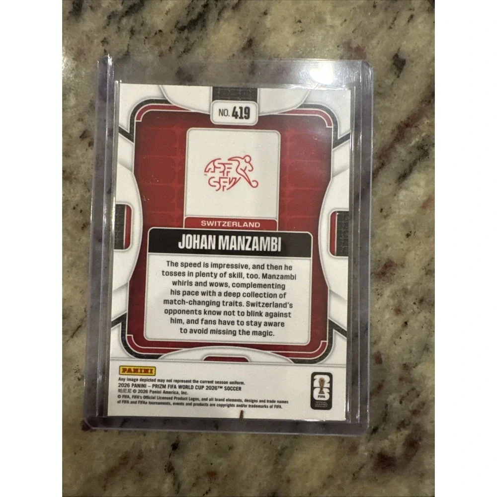 Panini Prizm FIFA Johan Manzambi RC #419 Switzerland Rookie Soccer Card